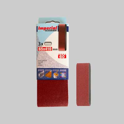 NASTRO ABRASIVO 65X410 MM Grana 80 - 3 pezzi - IMPERIAL ABRASIVI