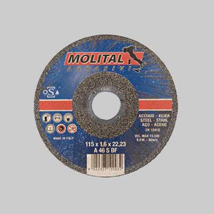 DISCO DA TAGLIO PER FERRO SOTTILE Ø 115x1,0 mm - 50 pezzi- MOLITAL
