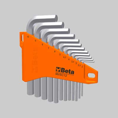 SERIE CHIAVI MASCHIO ESAGONALI ART. 96/SC12 BETA 12 pezzi - 2÷10 mm - BETA
