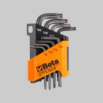 SERIE CHIAVI MASCHIO PIEGATE TORX ART. 97TX/SC8 BETA 8 pezzi - T9÷T40 - BETA