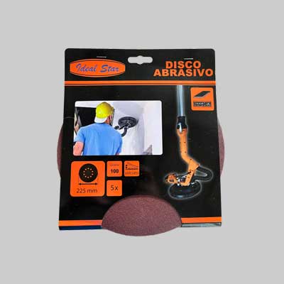 DISCO ABRASIVO VELCRATO PER LEVIGATRICE IDEAL STAR Ø 225 Grana 240 - Conf. 5 pezzi - IDEAL STAR