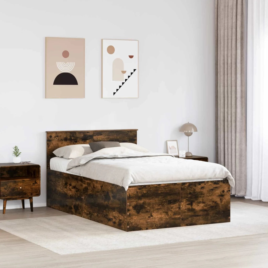 Struttura del letto Rovere fumé 120 x 200 cm Legno multistrato