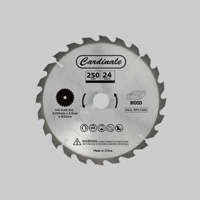 DISCO DI RICAMBIO PER SEGA CIRCOLARE CON BANCHETTO CARDINALE Ø 250 mm - 24 denti - CARDINALE