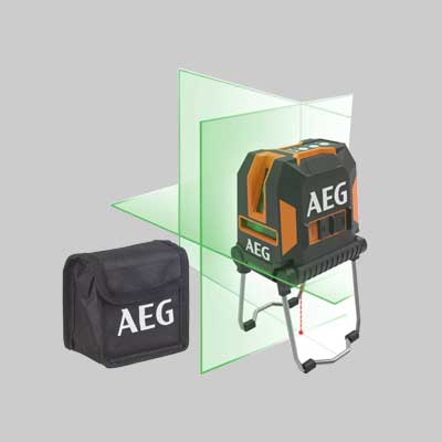 LIVELLA LASER VERDE CON PIOMBO 'CLG330-K' AEG 3 linee - Portata fino a 30 metri - AEG POWERTOOLS