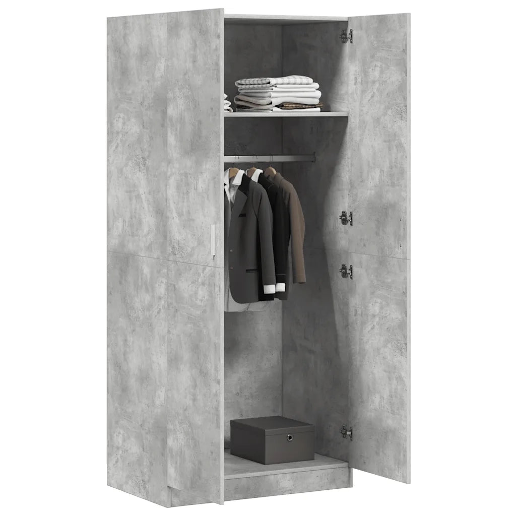 Armadio Grigio Cemento 80x52x180 cm in Truciolato cod mxl 74674