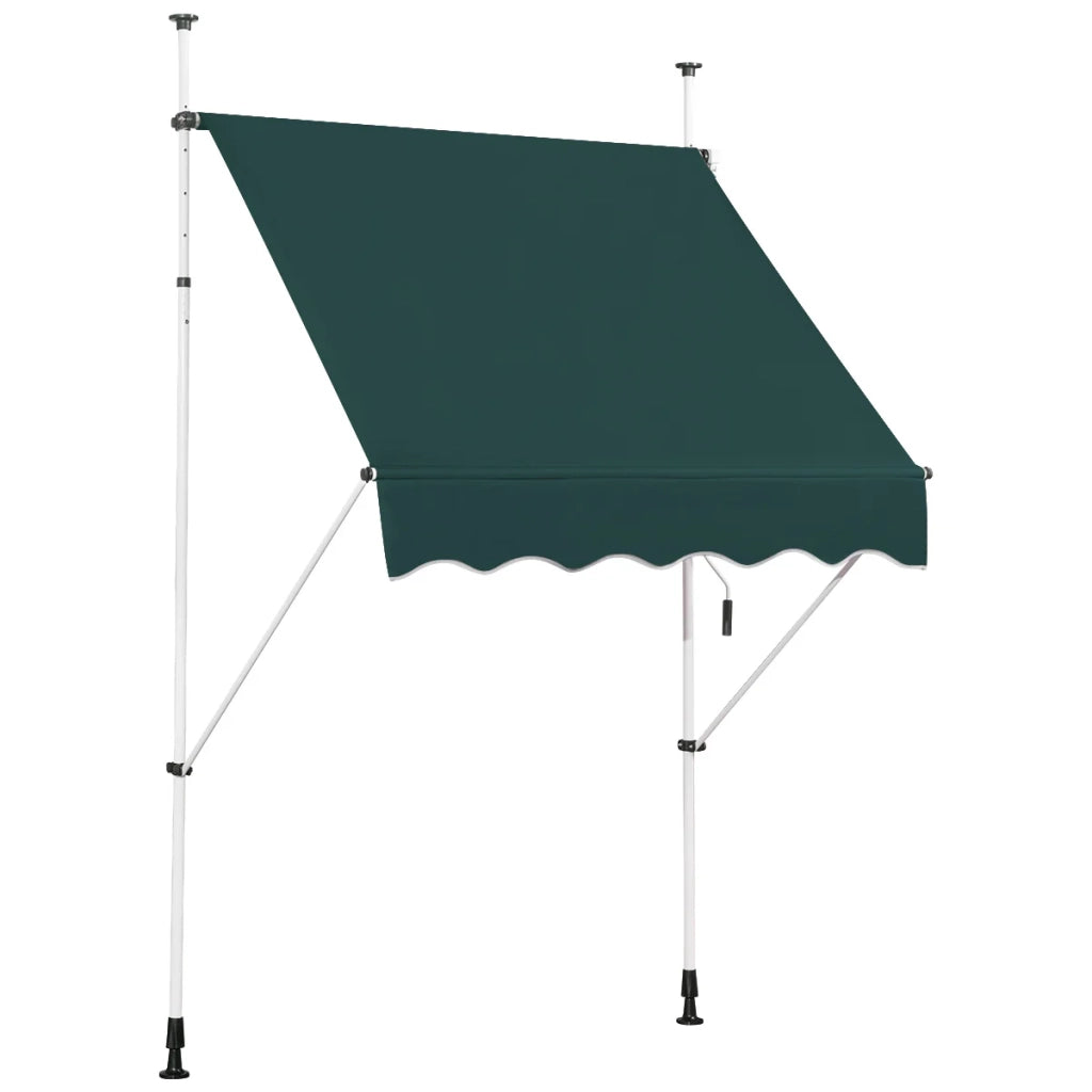 Tenda da sole retrattile manuale 150 x 125 cm altezza regolabile 200-300 cm moderna protezione solare in alluminio verde 20_0010453