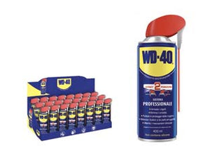 WD-40 LUBRIFICANTE SPRAY MULTIUSO 5 FUNZIONI ML.400 IN ESPOSITORE- - ml.400 spray c/erogatore a doppia posizione - 24 pezzi WD40