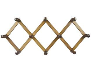 APPENDIABITI ESTENSIBILE IN LEGNO 10 POSTI NOCE  cm.32x79