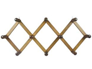 APPENDIABITI ESTENSIBILE IN LEGNO 10 POSTI NOCE  cm.32x79