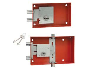 SERRATURA CON CHIAVE A DOPPIA MAPPA PER CASSAFORTE  x mod.803A  4 pist. lat. vert. mm.230x146x43    STARK