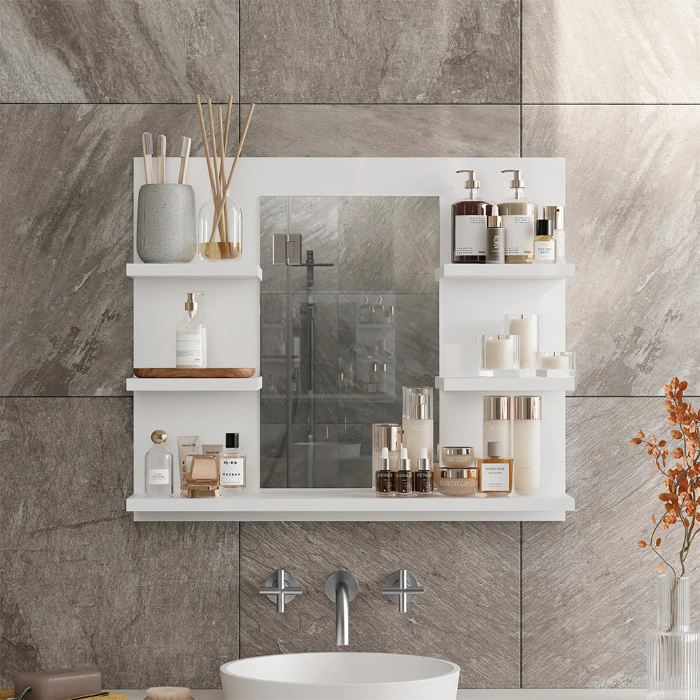 Vicco Specchio contenitore bagno Bianco 58.8 x 50 cm con ripiani