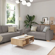 Set di Divani 2 pz con Cuscini Tortora in Tessuto 3324697