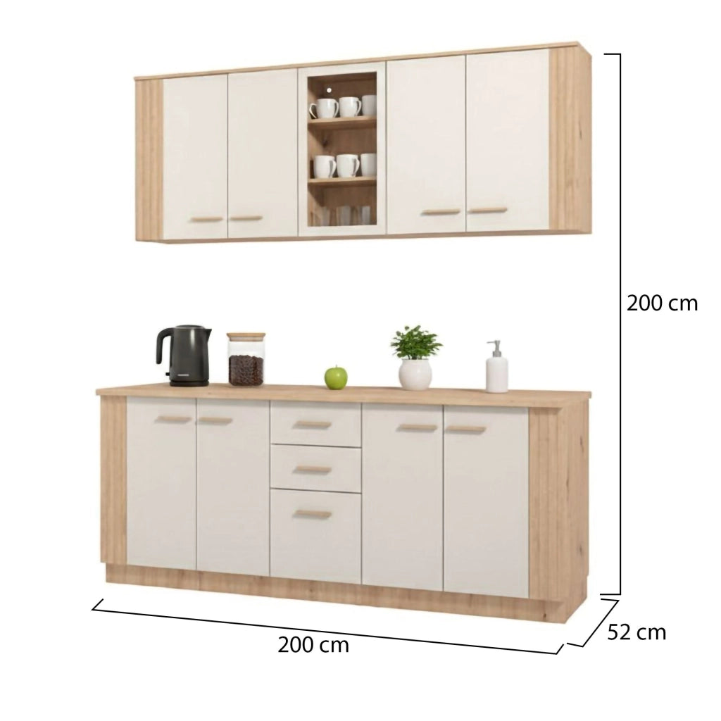 Cucinino Ghemme, Cucina 2 Cassetti, Elettrodomestici non inclusi, Beige