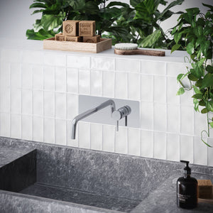 Rubinetto miscelatore monocomando per lavabo incasso 2 fori con bocca a muro serie stick  1/2  Rubinetteria paffoni spa