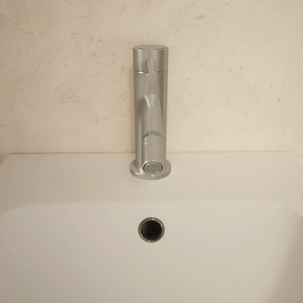 Coppia miscelatori lavabo ad incasso bidet senza scarico nickel spazzolato | Bette