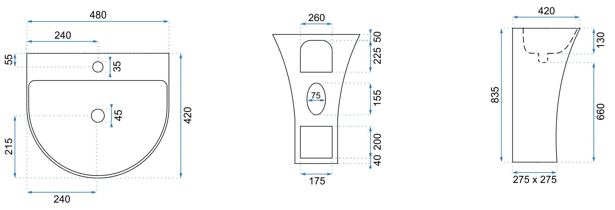 Lavabo Monolitico Rea Rita Slim