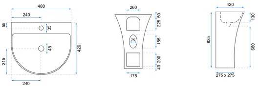 Lavabo Monolitico Rea Rita Slim