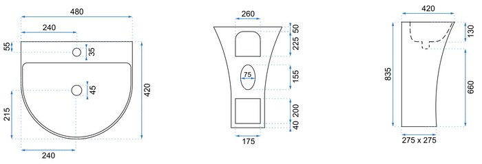 Lavabo Monolitico Rea Rita Slim