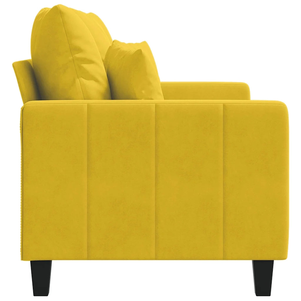 Divano | Divano da soggiorno | Sofa a 2 Posti giallo 120 cm in Velluto