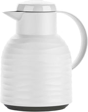 Tazza di Vetro Termica Samba Wave 1.0 Litri con Isolamento Rapido a Pressione: 12 Ore Caldo/24 Ore Freddo 100% Densità Bianca