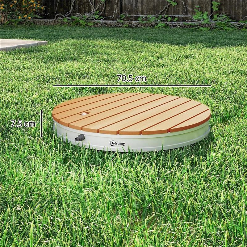DOCCIA DA GIARDINO PORTATILE CON ALTEZZA FINO A 4 M E GETTI D'ACQUA REGOLABILI, EFFETTO LEGNO