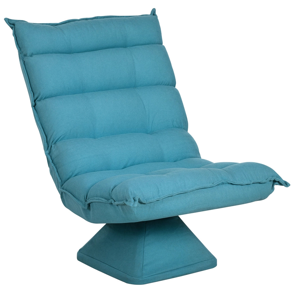 POLTRONA DA PAVIMENTO Girevole 62x70x95 cm Blu in Acciaio