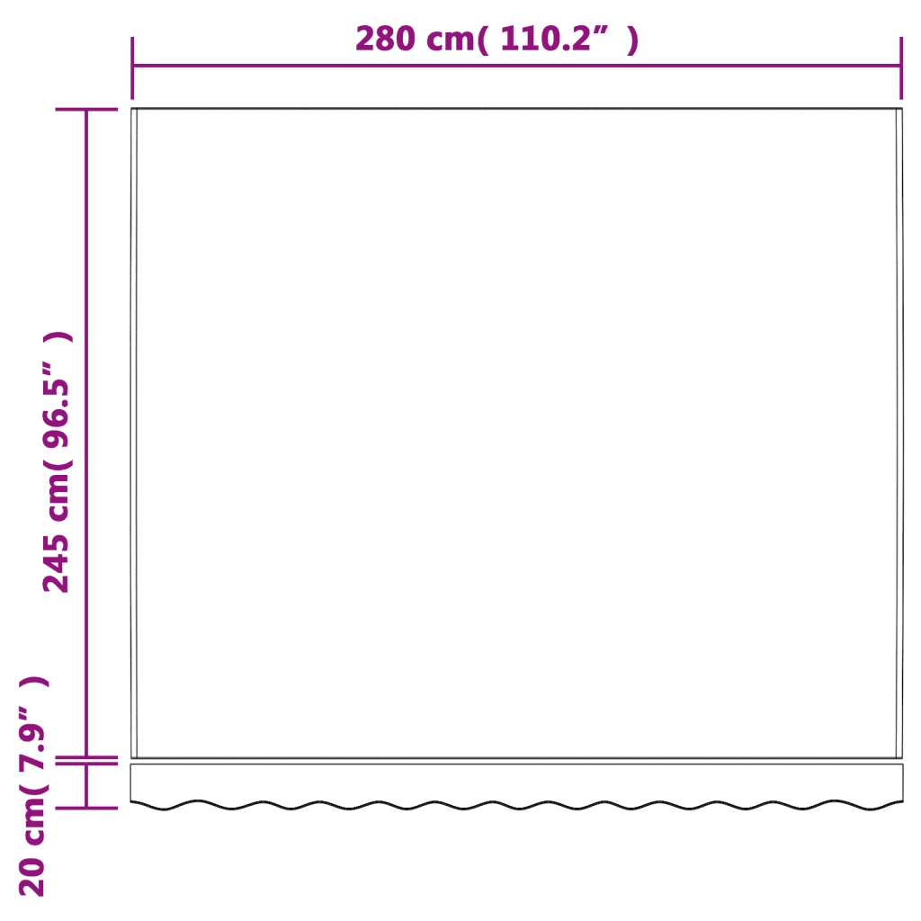 Tessuto di Ricambio per Tenda Strisce Multicolore 3x2,5 m 367734