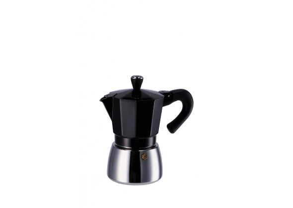 Caffettiera in alluminio per induzione 6 tazze colore nera