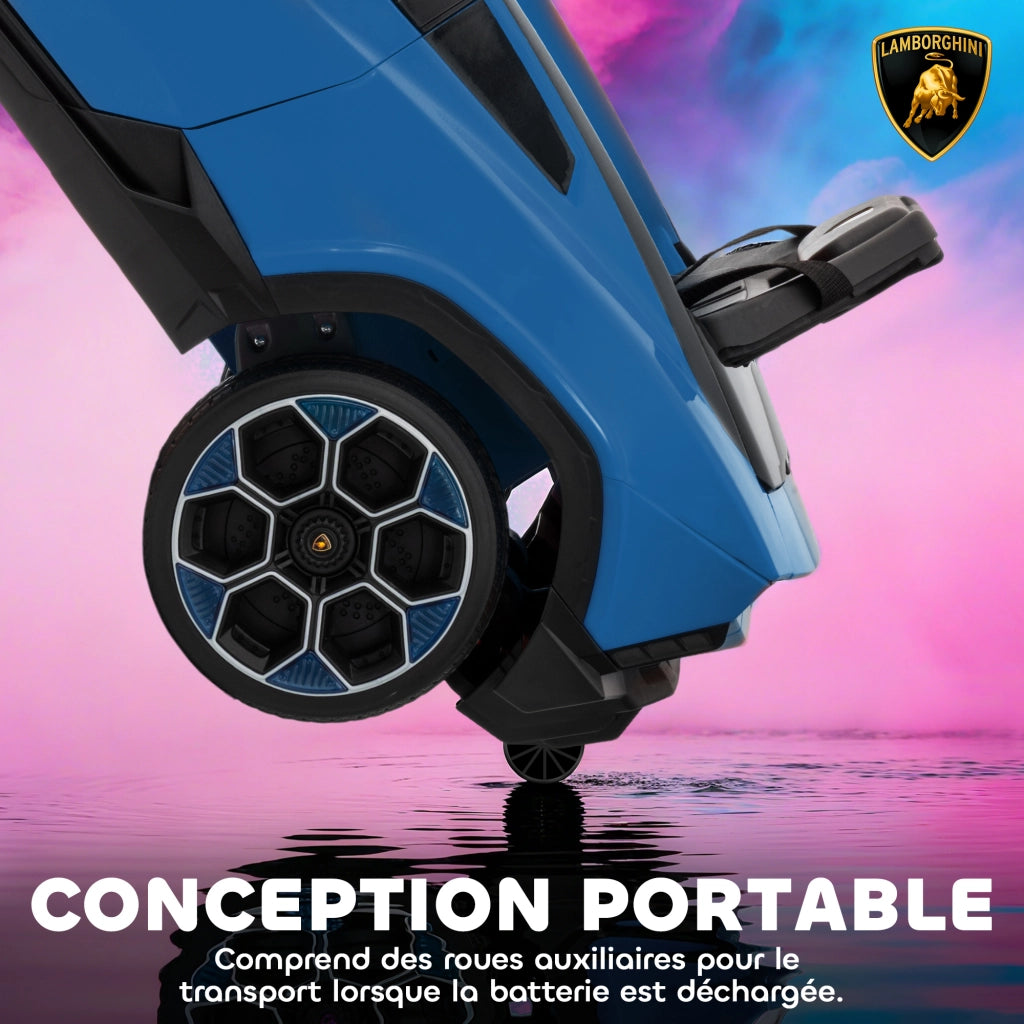 Auto elettrica per bambini Lamborghini 12V ¨C zephmum ¨C 2 motori, telecomando 2.4G, blu