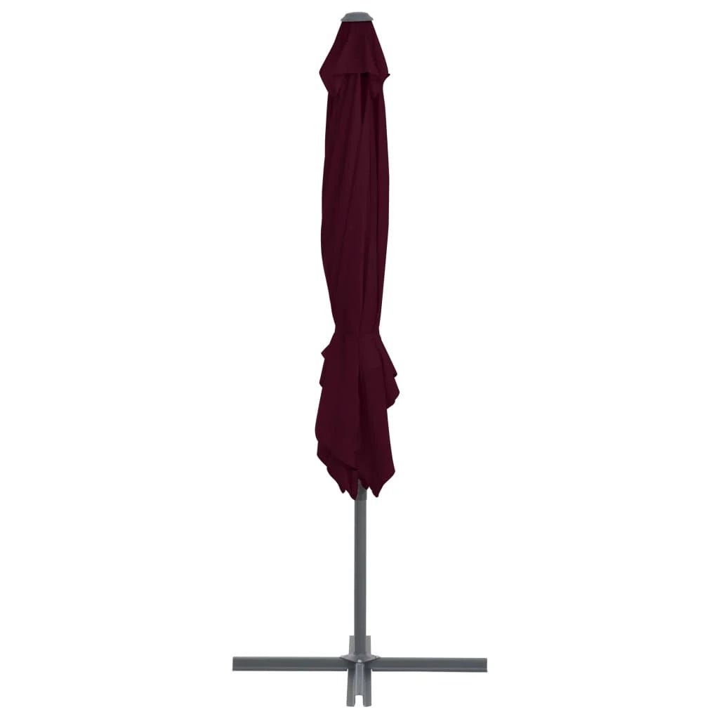 Ombrellone a braccio con palo in acciaio 250 x 250 cm rosso bordeaux 02_0008475