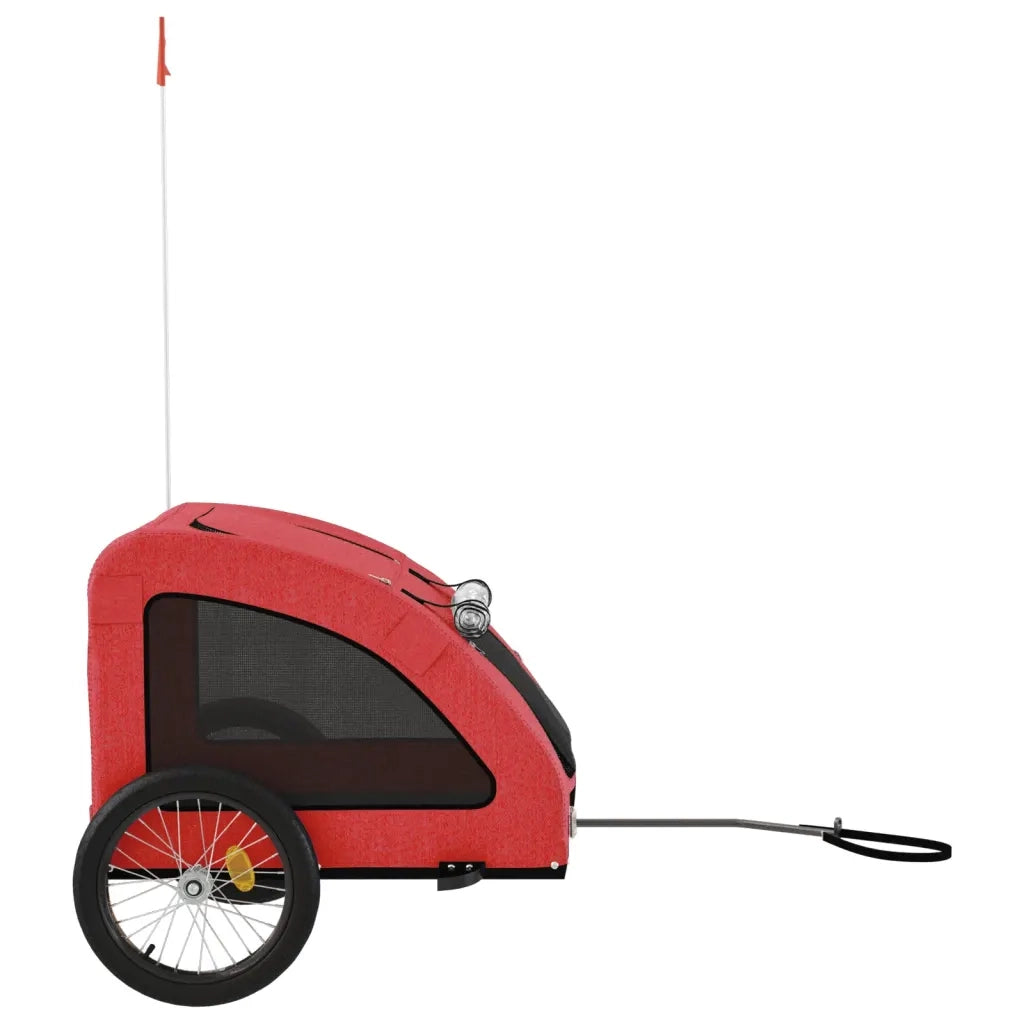 Rimorchio da Bici per Animali Rosso Oxford e Ferro CFW7789689