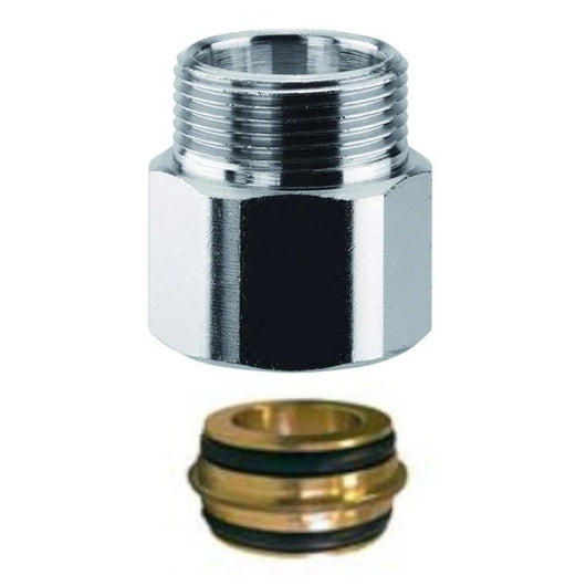 Prolunga filettata in ottone cromato maschio femmina con ogiva di tenuta  M 24x19-f 24x19 - con ogiva di tenuta  Arteclima s.r.l.