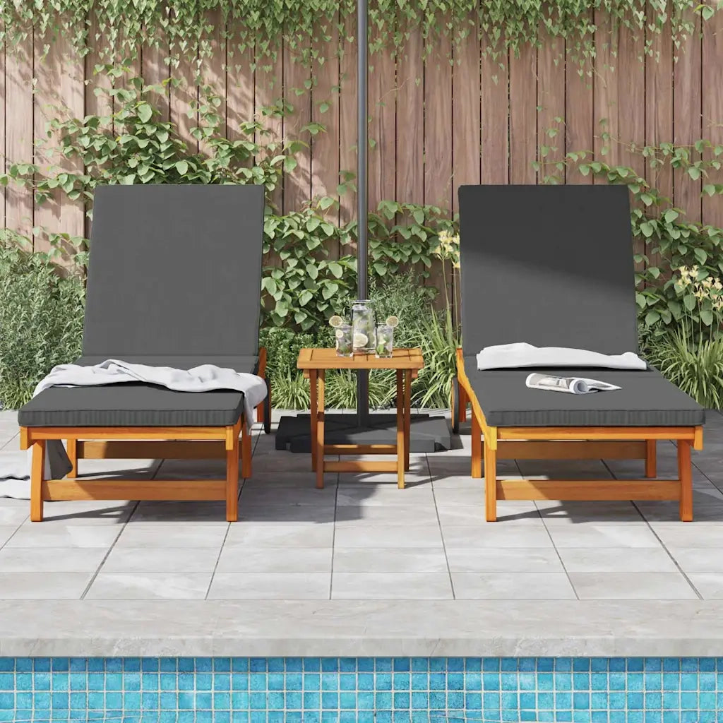 Lettino da sole 2 pcs Marrone 65 x 199 x 84 cm 3325195