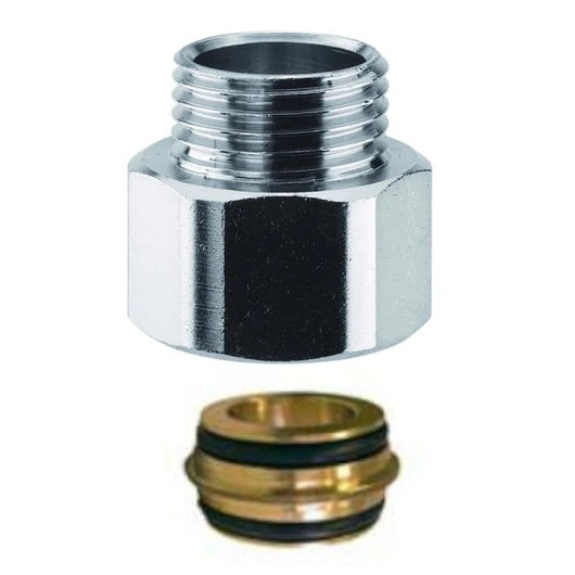 Adattatore filettato in ottone cromato maschio femmina con ogiva di tenuta  per gas  F 24x19-m 1/2 -  con ogiva di tenuta  Arteclima s.r.l.