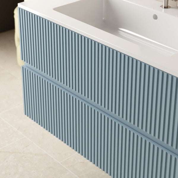 Mobile bagno sospeso modello sophia 80cm  Base sospesa -lavabo - azzurro polvere -specchio escluso  mobo