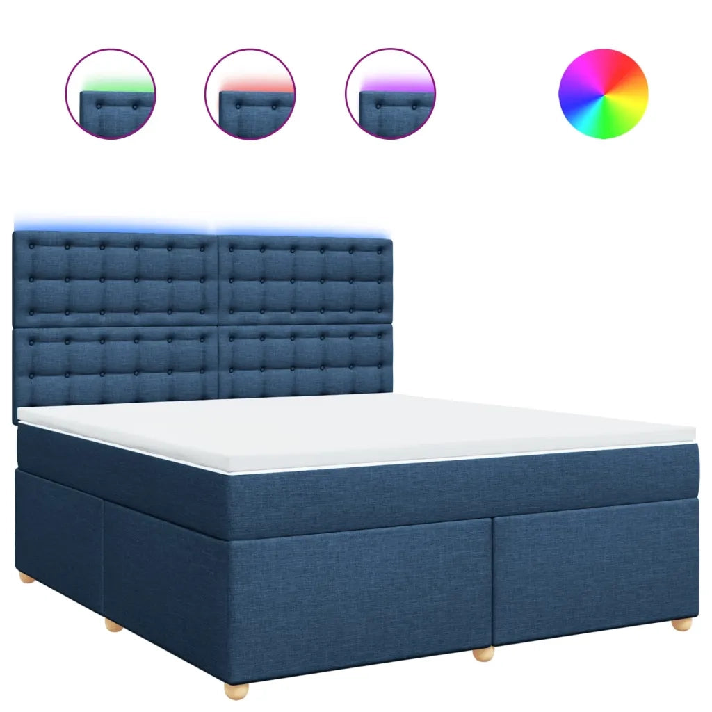 Giroletto a Molle con Materasso Blu 180x200 cm in Tessuto 3293679