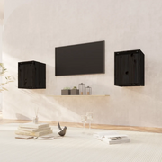 Pensili 2 pz Neri 30x30x40 cm in Legno Massello di Pino cod mxl 32957