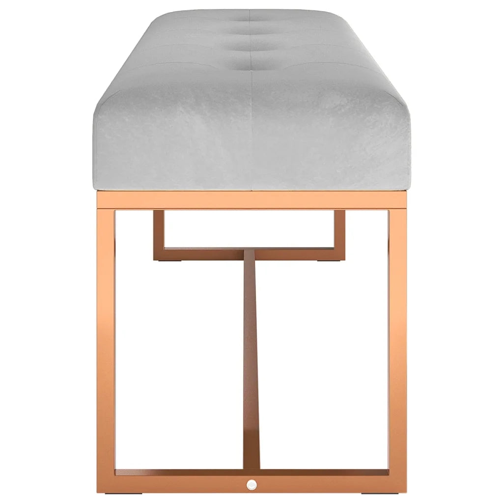 Panca Grigia 110x36x45 cm in Velluto 350603