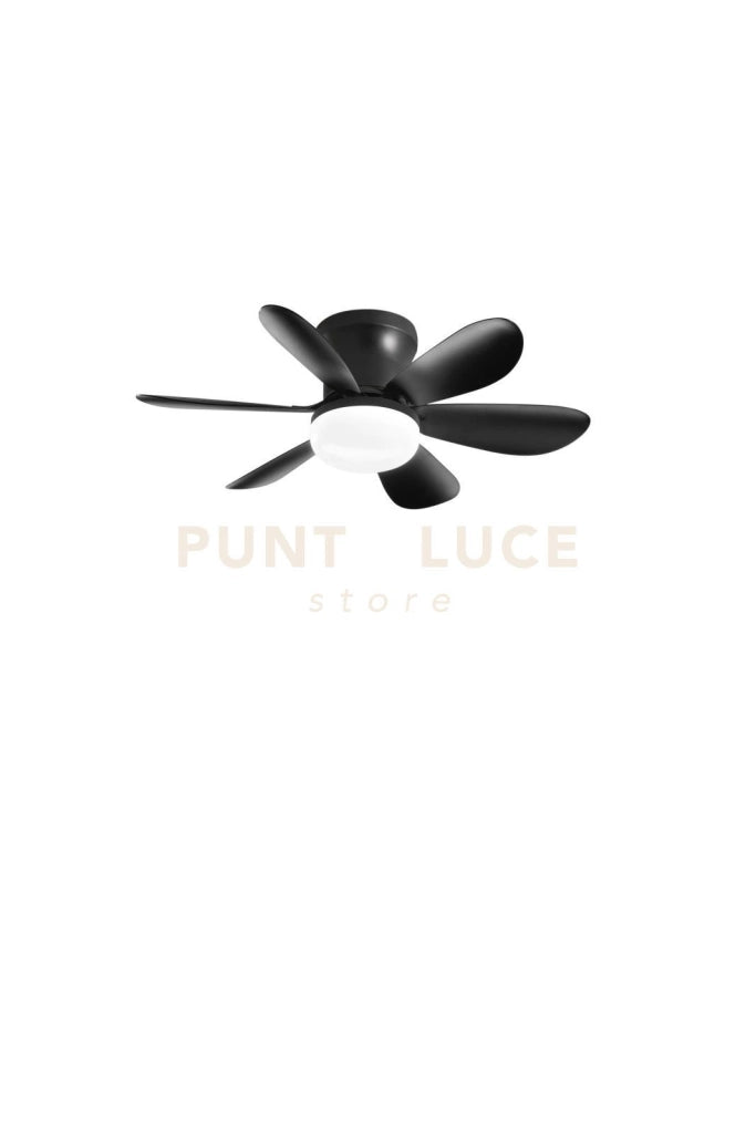 PLAFONIERA LED VENTILATORE WIND NERO 10W 1100LM CCT 3000K Luce calda,4000K Luce naturale,6500K Luce fredda DIMMERABILE CON TELECOMANDO IR 16X53CM
