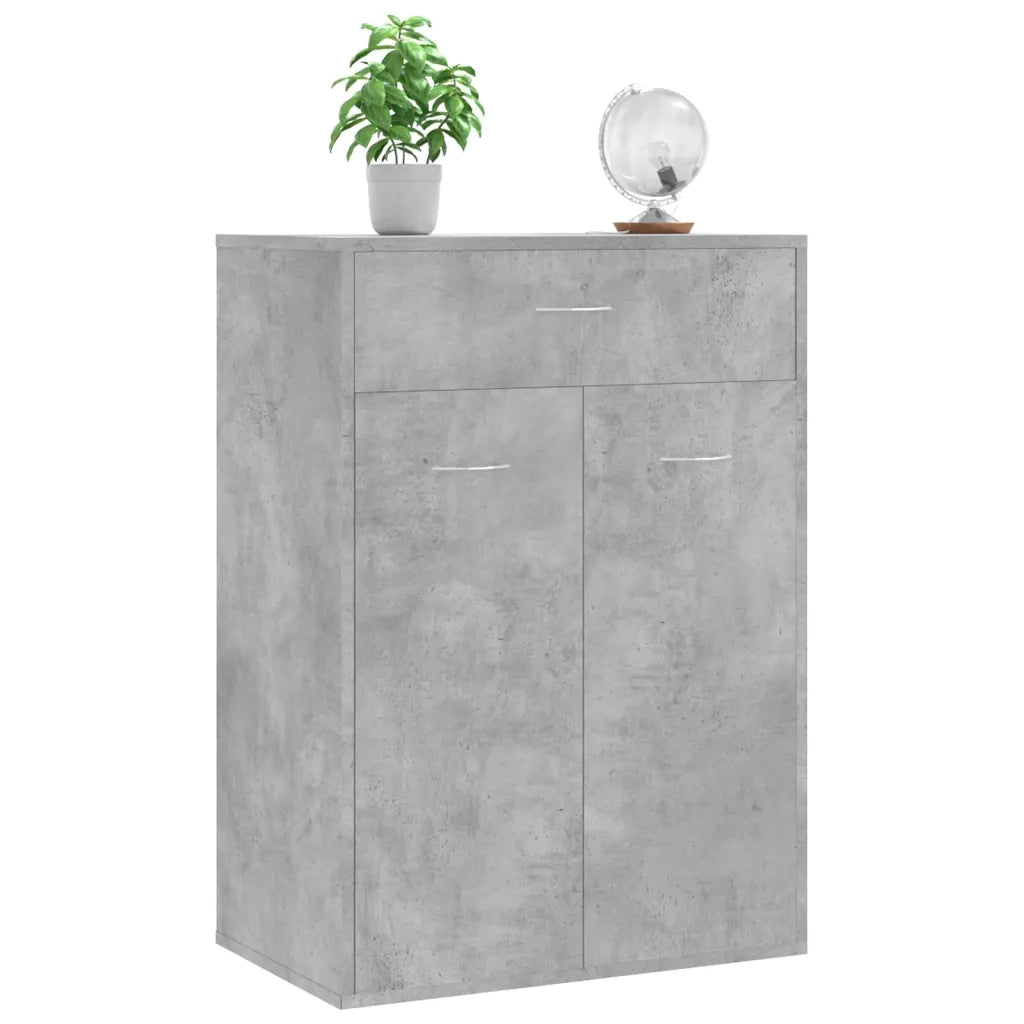 Scarpiera Grigio Cemento 60x35x84 cm in Legno Multistrato 801075