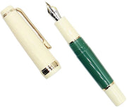 Stilo Miniaturetto con Puntaspillo Giallo, Penna a Stilo in Acrilico, Verde, Punta Curva