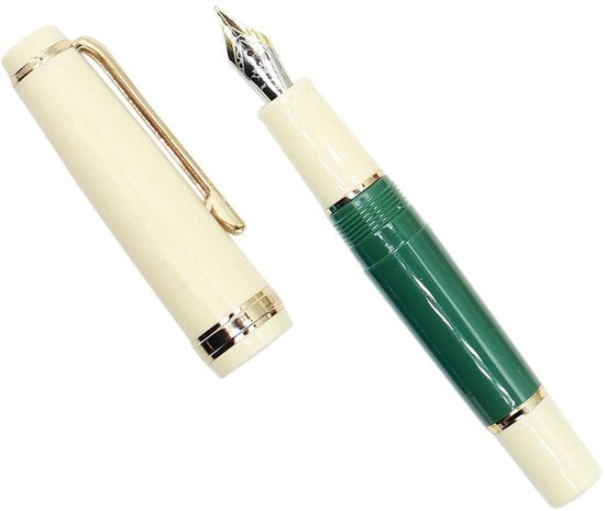 Stilo Miniaturetto con Puntaspillo Giallo, Penna a Stilo in Acrilico, Verde, Punta Curva