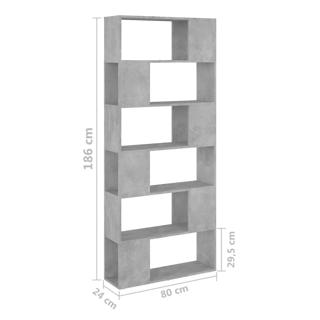 Libreria/Divisorio Grigio Cemento 80x24x186 cm in Truciolato 809156