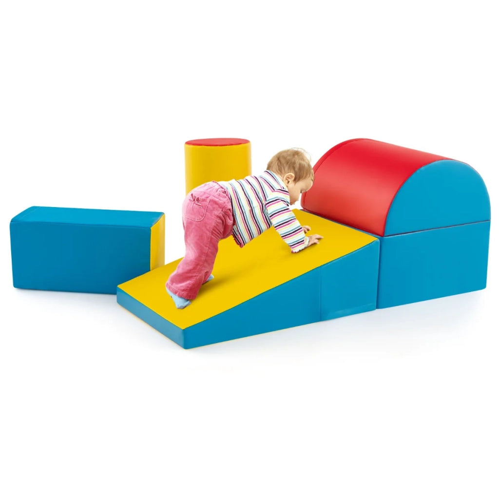 Set di 5 blocchi per la motricità in schiuma per bambini 60 x 40 x 20 cm morbidi sicuri e impilabili PU rosso 20_0009956