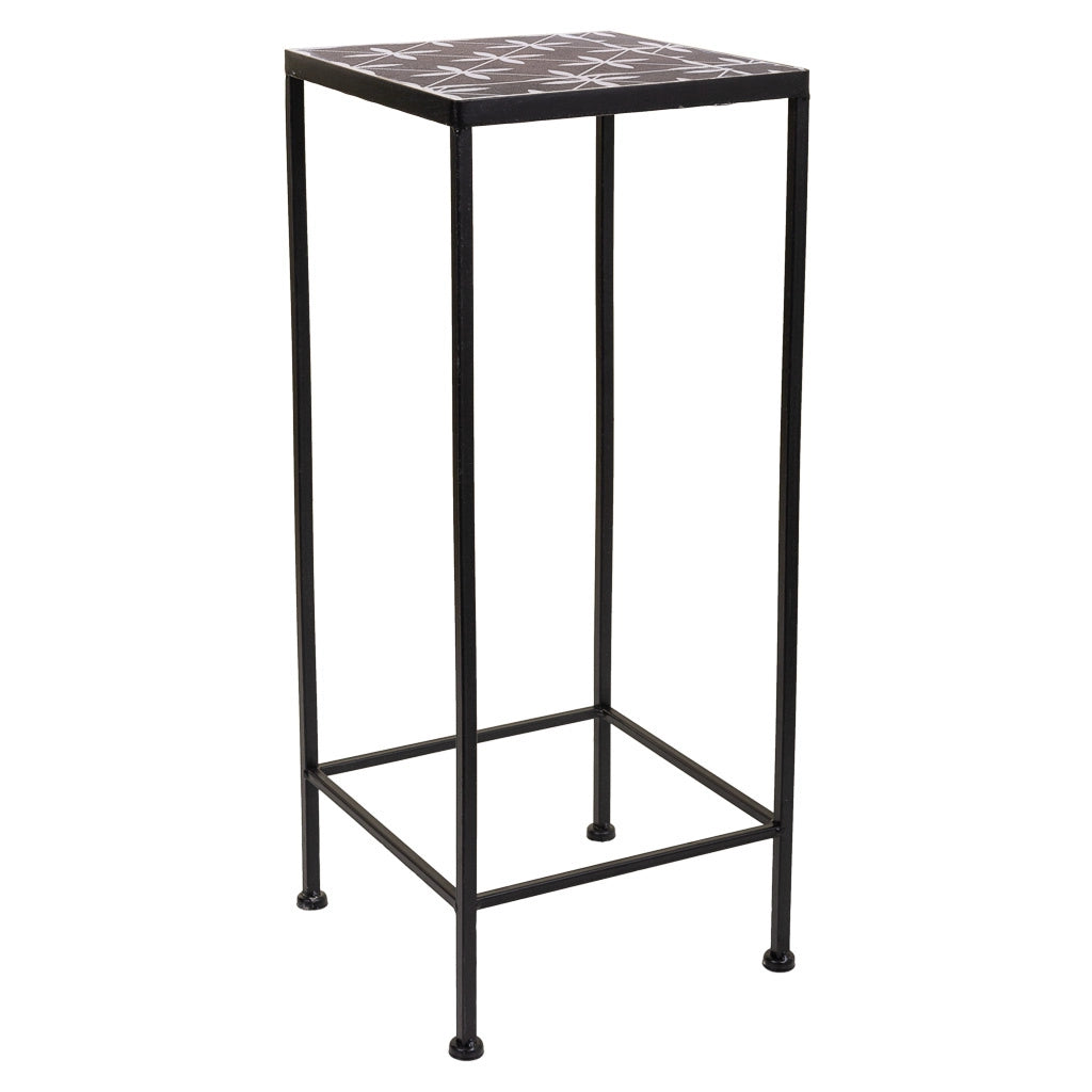 Set di 3 supporti per vasi da fiori in metallo nero