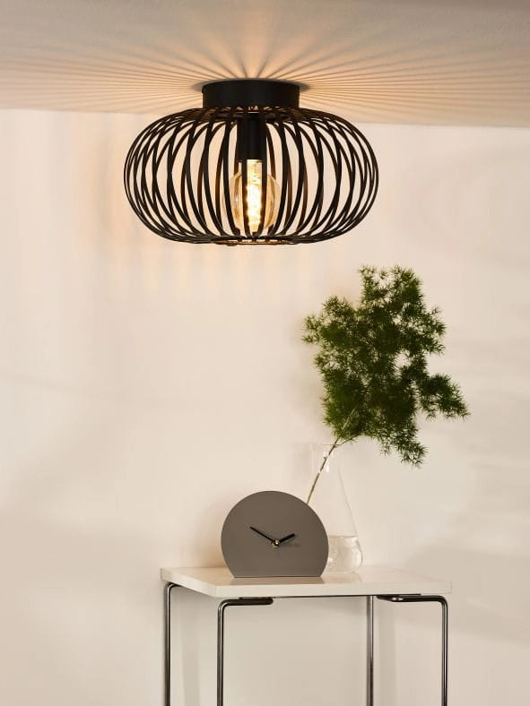 Lucide Manuela plafoniera nera metallo 40cm E27 60W