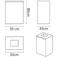 Pattumiera per Raccolta Differenziata 1 Scomparto Capacità 100 lt 45x50x80 cm in Acciaio Antracite