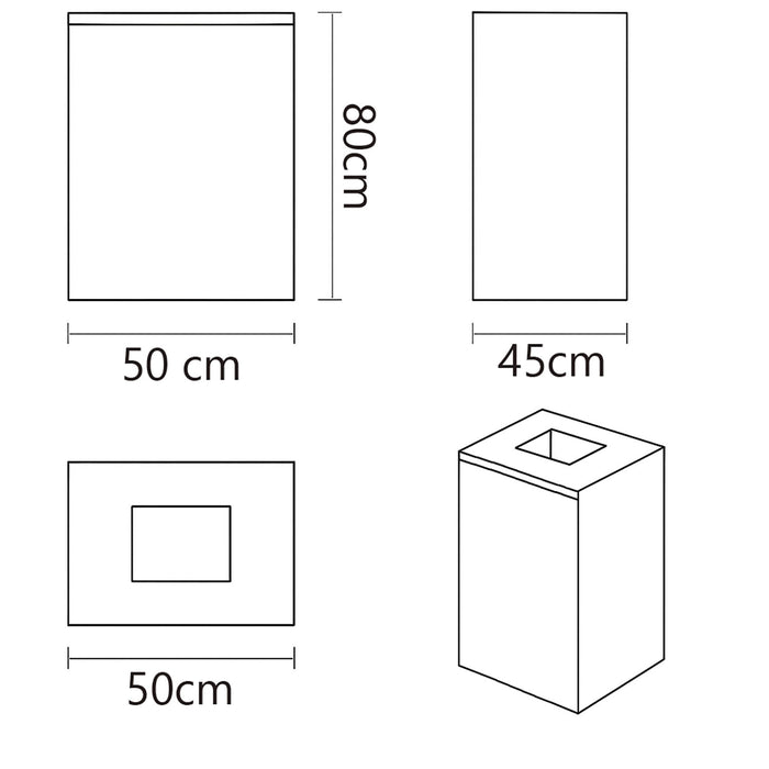 Pattumiera per Raccolta Differenziata 1 Scomparto Capacità 100 lt 45x50x80 cm in Acciaio Antracite