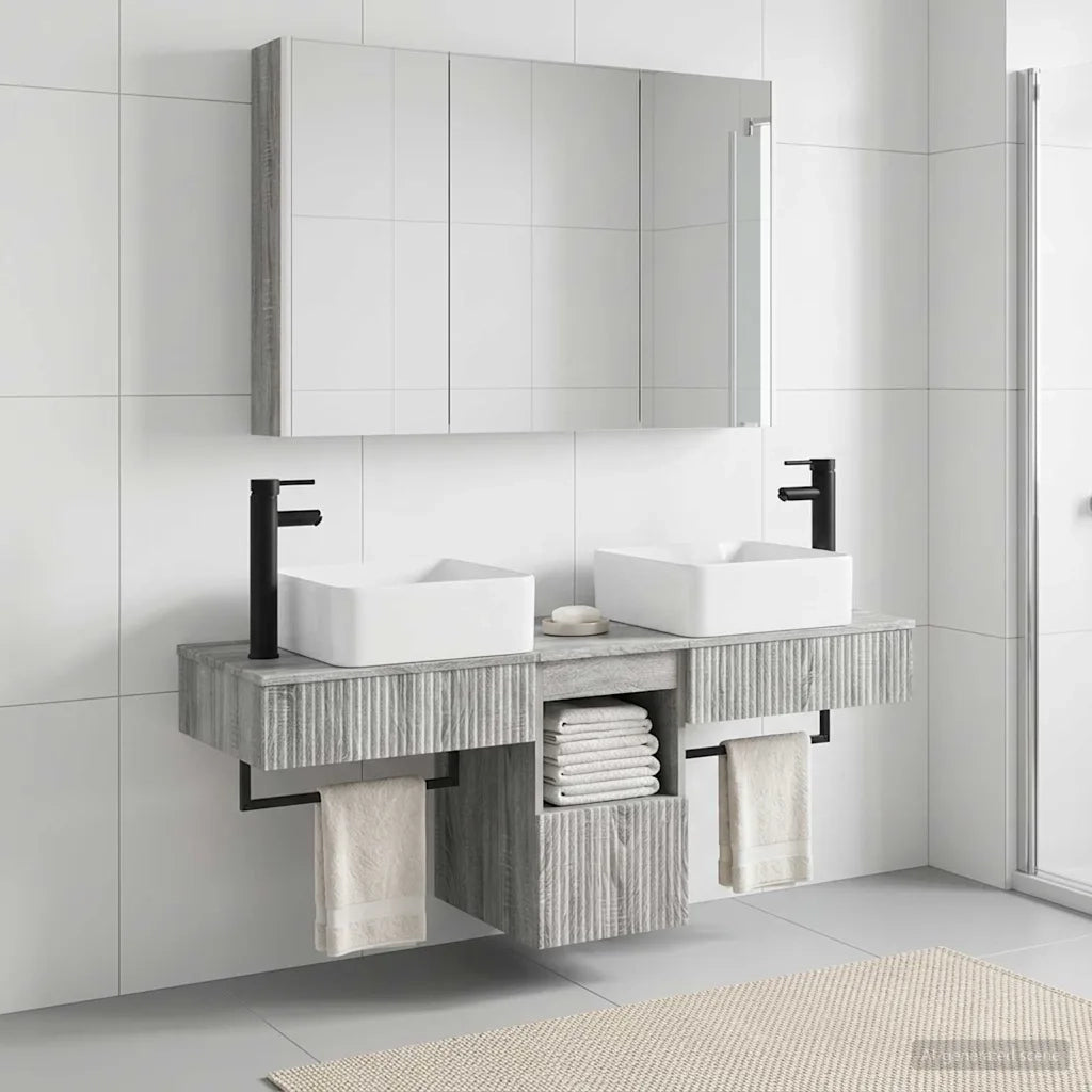 Set di Armadi da Bagno 4 pcs Sonoma grigio 103,5 x 15,5 x 70 cm 3406308