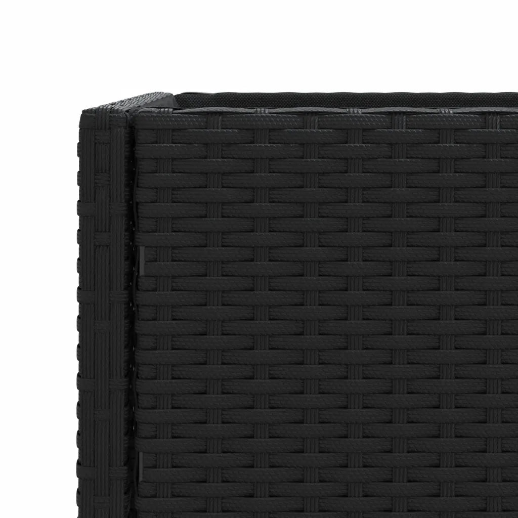 vidaXL Fioriera da Giardino con Ripiano Nera in Polyrattan